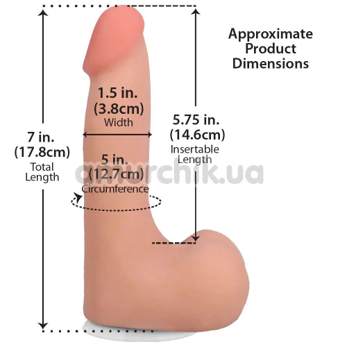 Фаллоимитатор Doc Johnson The Realistic Cock With Balls 7, телесный