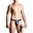Трусы-стринги мужские Mens Thongs Police 4490, черные - Фото №1