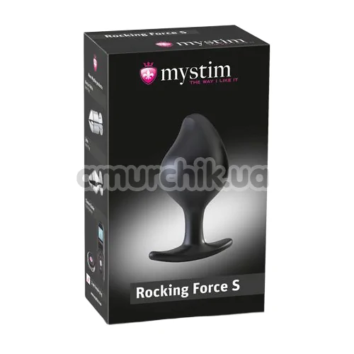 Анальная пробка с электростимуляцией Mystim Rocking Force S, чёрная