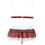 Костюм школьницы Cottelli Lingerie Set, бело-красный: бюстгальтер + юбка + трусики-стринги - Фото №5