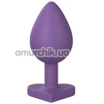 Анальная пробка Love Signal Heart Plug Large, фиолетовая - Фото №1