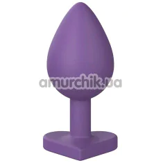 Анальная пробка Love Signal Heart Plug Large, фиолетовая - Фото №1