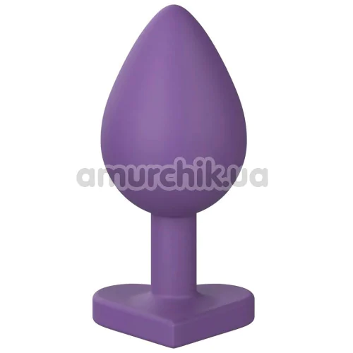 Анальная пробка Love Signal Heart Plug Large, фиолетовая - Фото №1