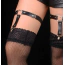 Подвязки для чулок Star Night Double Straps Heart O Ring, черные - Фото №4