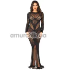 Платье Leg Avenue Lace and Net Bodycon Gown, черное - Фото №1