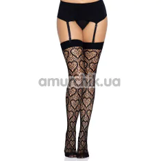 Чулки Leg Avenue Heart Net Thigh Highs, черные - Фото №1