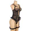 Боди с подвязками Star Night Mesh & Lace Garter Teddy, черное - Фото №8