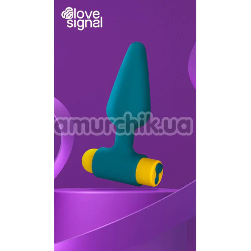 Анальна пробка з вібрацією Love Signal Wave Buzzer, бірюзова