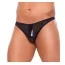 Трусы-стринги мужские Wet Look Thong, черные - Фото №1