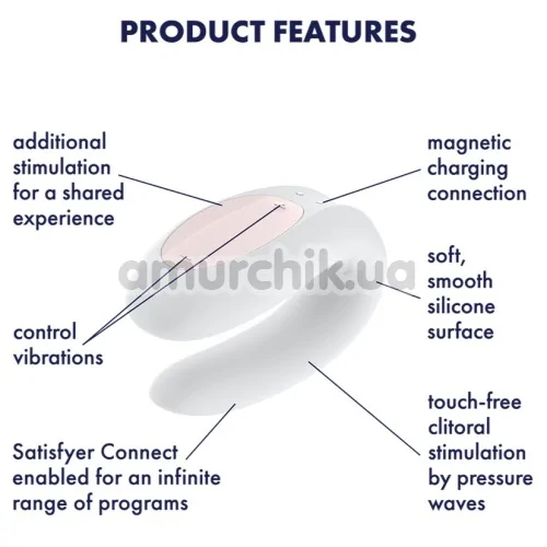 Вібратор Satisfyer Double Joy Partner Vibrator, білий