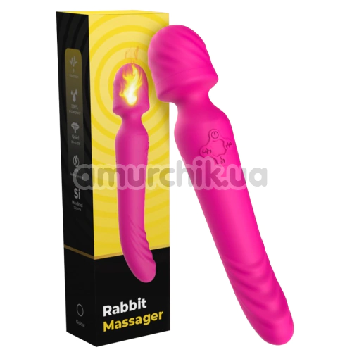 Универсальный вибромассажер с подогревом Rabbit Massager, розовый