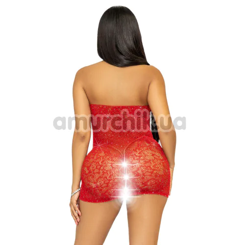 Сукня Leg Avenue One In A Million Rhinestone Lace Dress, червона