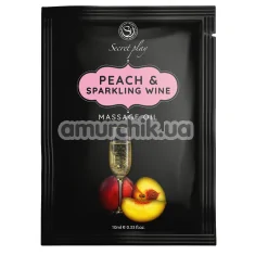 Массажное масло Secret Play Peach & Sparkling Wine - персик и шампанское, 10 мл - Фото №1