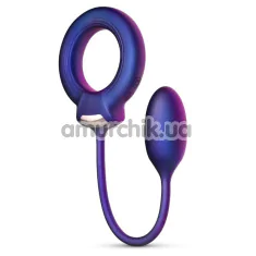Віброкільце для члена з анальним вібростимулятором Hueman Eclipse Anal Vibrator, фіолетове - Фото №1
