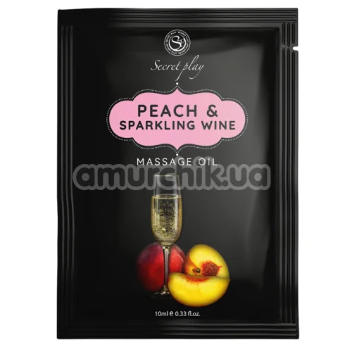 Массажное масло Secret Play Peach & Sparkling Wine - персик и шампанское, 10 мл - Фото №1