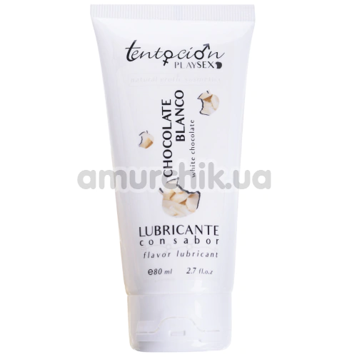 Оральный лубрикант Tentacion Playsex Chocolate Blanco - белый шоколад, 80 мл - Фото №1