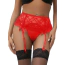 Комплект Star Night Mesh & Bow Garter Panties, червоний: пояс для панчіх + трусики-стрінги - Фото №2