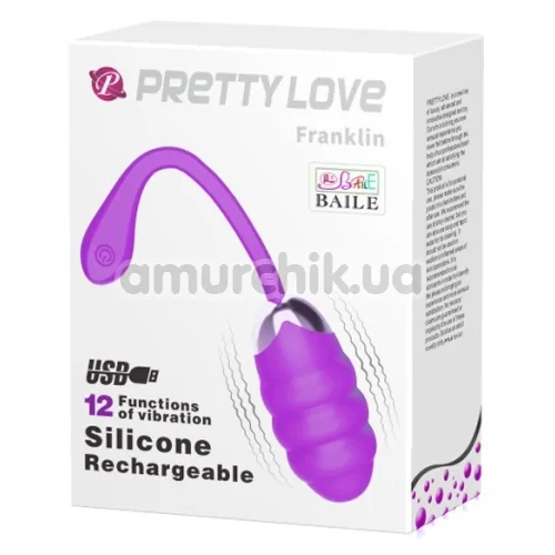 Виброяйцо Pretty Love Franklin, фиолетовое