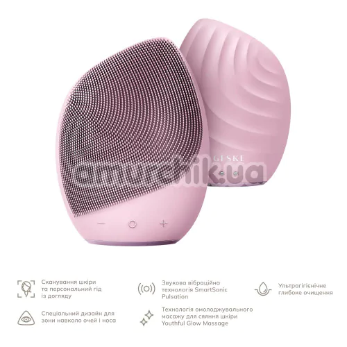 Ультразвуковая щетка для лица Geske Sonic Facial Brush 5 in 1, светло-розовая