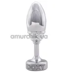 Анальна пробка Doxy Ribbed Butt Plug, срібна - Фото №1