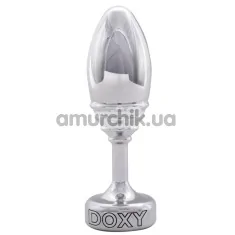 Анальная пробка Doxy Ribbed Butt Plug, серебряная - Фото №1