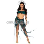 Костюм Медузы Горгоны Leg Avenue Medusa Costume, зеленый: бюстгальтер + юбка + браслет + обруч - Фото №1
