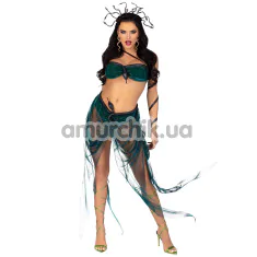 Костюм Медузы Горгоны Leg Avenue Medusa Costume, зеленый: бюстгальтер + юбка + браслет + обруч - Фото №1