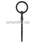 Уретральна вставка Silicone Penis Plug With Pull Ring, чорна - Фото №1
