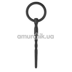 Уретральна вставка Silicone Penis Plug With Pull Ring, чорна - Фото №1