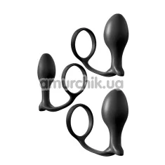 Набор из 3 эрекционных колец со стимулятором простаты Anal Fantasy Collection Ass-Gasm Trainer Trio, черный - Фото №1