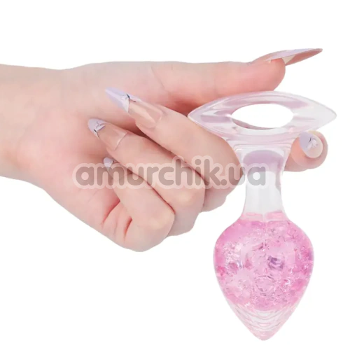 Анальна пробка Liebe Seele Crystal Heart-Shaped Anal Plug Small, рожева