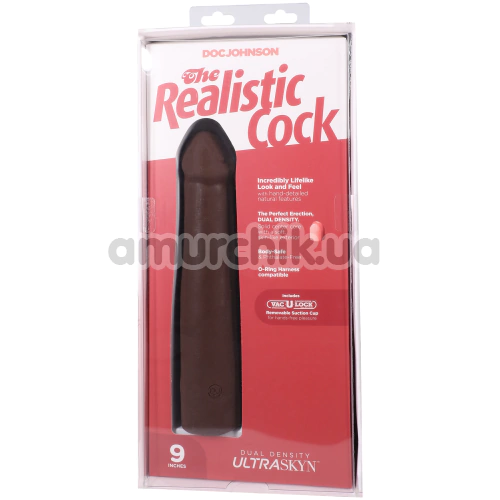 Фаллоимитатор Doc Johnson The Realistic Cock 9, коричневый