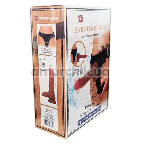 Страпон з вібрацією і еякуляцією Pretty Love Oher, тілесний