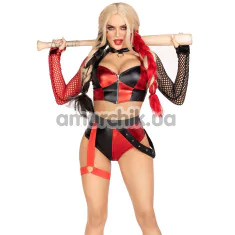 Костюм преступницы Leg Avenue Crime Spree Sweetie Costume черно-красный: топ + шортики - Фото №1