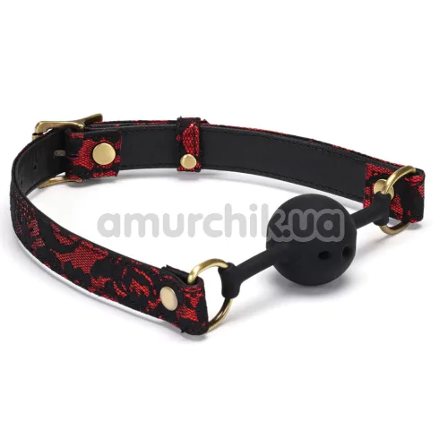 Кляп Liebe Seele Victorian Garden Breathable Silicone Ball Gag, червоно-чорний