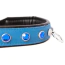Ошейник DS Fetish Leather Collar Jewel, голубой - Фото №2