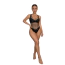 Боди Star Night Mesh Rhinestone Lines Bodysuit, черное - Фото №6