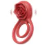 Віброкільце для члена Rose Cock Ring, червоне - Фото №2