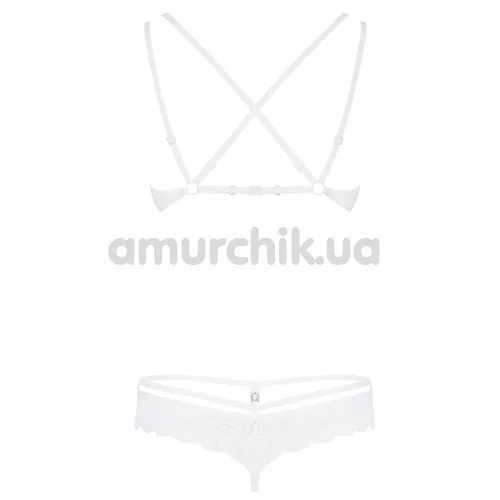 Комплект Obsessive 860-SET-1 белый: бюстгальтер + трусики-стринги