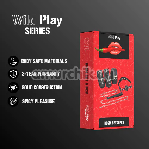 Бондажный набор Wild Play BDSM Set 5 Pcs С11, черный