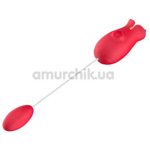 Симулятор орального сексу з віброяйцем Letcher Flowers Love Egg, червоний