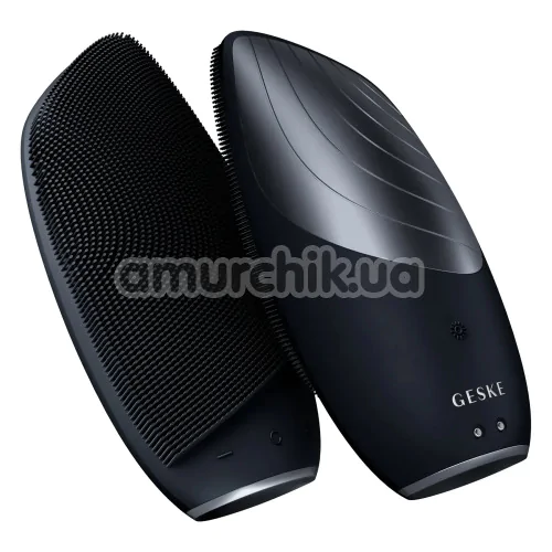Ультразвуковая щетка для лица Geske Sonic Thermo Facial Brush 6 in 1, черная - Фото №1