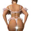 Комплект Star Night Sensual Feather & Chains, розовый: бюстгальтер + трусики-стринги + пояс для чулок + гартеры - Фото №11