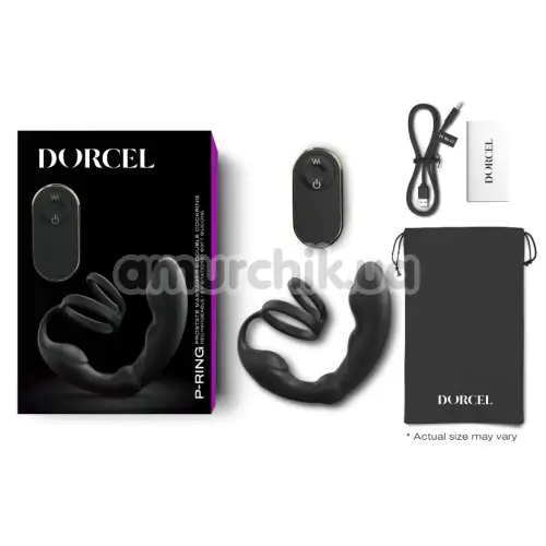 Вибростимулятор простаты с эрекционным кольцом Dorcel P-Ring, черный