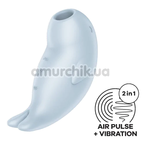 Симулятор орального секса для женщин с вибрацией Satisfyer Seal You Soon, голубой