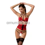 Комплект Passion Free Your Senses Devil Collection Akita Set червоний: бюстгальтер + корсет + трусики-стрінги - Фото №1