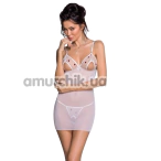 Комплект Passion Free Your Senses Lovelia Chemise, білий: пеньюар + трусики-стрінги - Фото №1