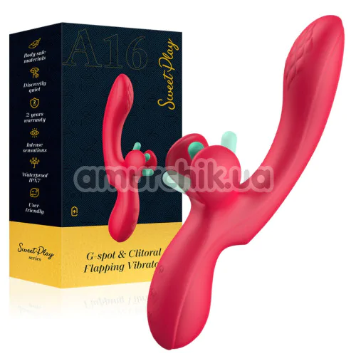 Вибратор Sweet Play G-Spot & Critoral Flappinng Vibrator А16, красный