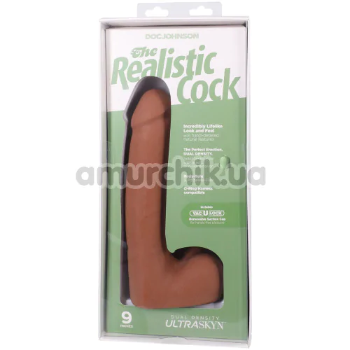Фаллоимитатор Doc Johnson The Realistic Cock With Balls 9, светло-коричневый