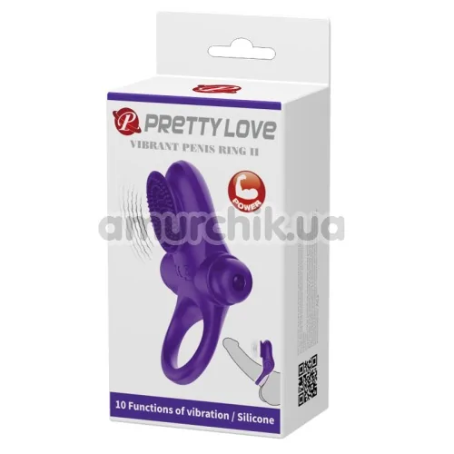 Виброкольцо Pretty Love Vibrant Penis Ring II, фиолетовое